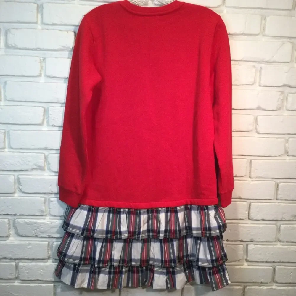 Vineyard Vines Girls Tiered Skirt Velvet Red Knit Dress Size L/14 New with Tags